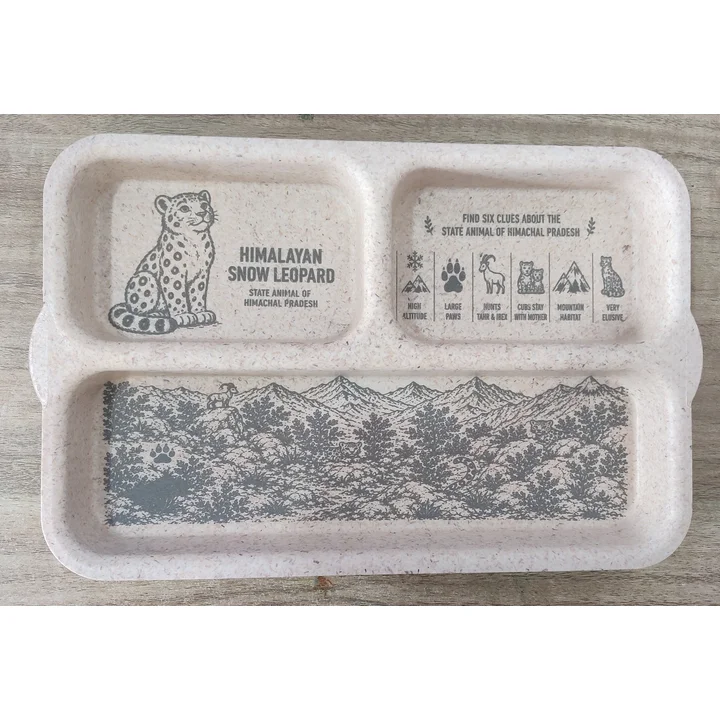Small Food Tray Beige — Himalayan Snow Leopard